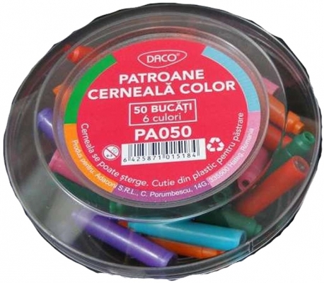 Patroane cerneala mici, color, PA050, 50 buc/cutie Daco