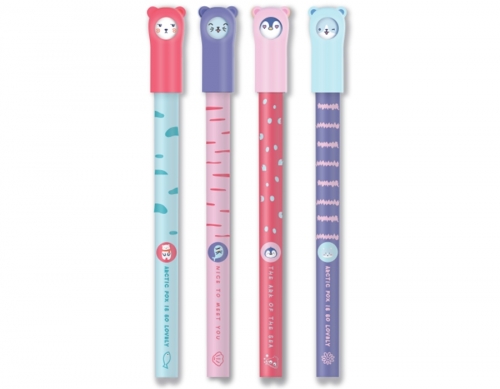 Pix cu gel, Adorable pet, capac totem Emoji, albastru, 0.5mm, 36 buc/set, M&G