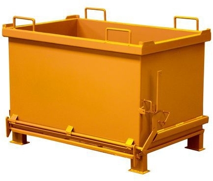 Container cu fund basculat, volum 570 l, galben