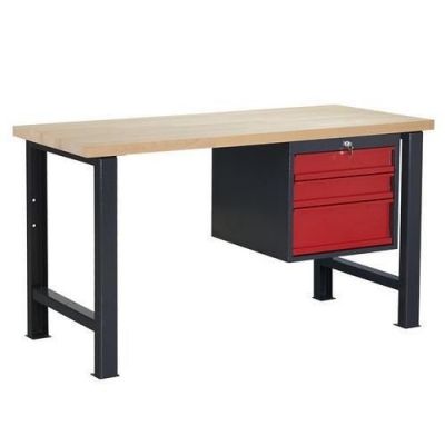 Masa de atelier Weld cu 3 sertare, 84 x 150 x 68,5 cm, antracit
