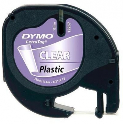 Banda de plastic pentru aparate de etichetat Dymo LetraTag, transparenta