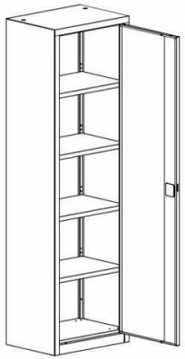Dulap metalic de atelier 199 x 80 x 50 cm, albastru/albastru