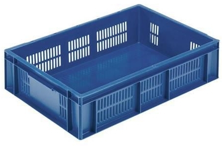 Navete de plastic stivuibile PP Manutan cu pereti cu perforatii, 28 l