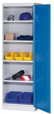 Dulap metalic de atelier 199 x 60 x 43,5 cm, gri/albastru