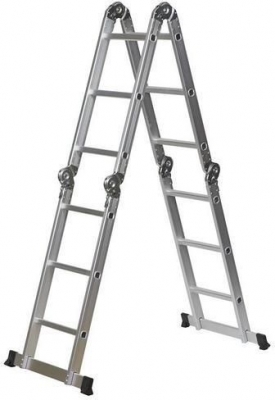 Scara din aluminiu articulata, 4 x 3 trepte