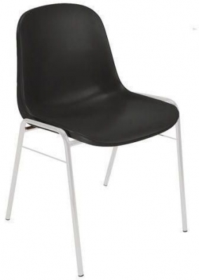 Scaun de sufragerie din plastic Manutan Shell, negru