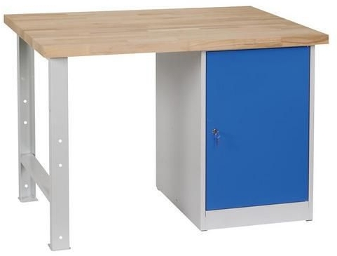 Masa de atelier Weld cu dulapior, 80 cm, 84 x 120 x 80 cm, gri