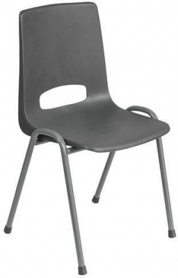 Scaun de sufragerie din plastic Pavlina Grey, constructie gri inchis