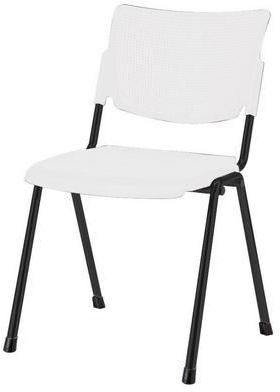 Scaun de sufragerie din plastic MIA Black, alb