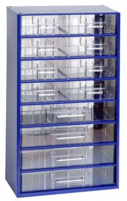 Organizator din metal, 12 sertare, albastru