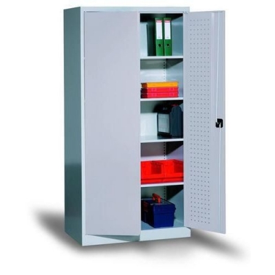 Dulap metalic de atelier 195 x 95 x 60 cm, gri