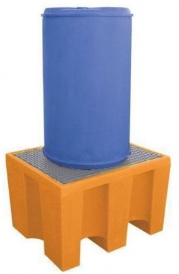 Cuva de captare din plastic Manutan cu grilaj de metal, capacitate 225 l