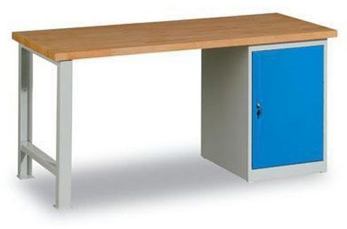 Masa de atelier Weld cu dulapior, 80 cm, 84 x 120 x 68,5 cm, gri