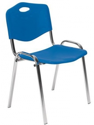 Scaun de sufragerie din plastic ISO Chrom, albastru
