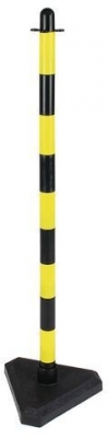 Stalp de ingradire din plastic Dong, inaltime 90 cm, negru/galben