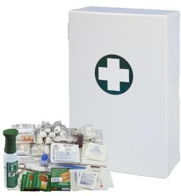 Trusa de prim ajutor din plastic, de perete, 40 x 27,5 x 12,7 cm, continut DEPOZIT