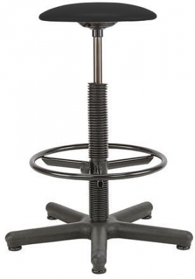 Scaun de lucru inalt Golia cu glisoare, negru