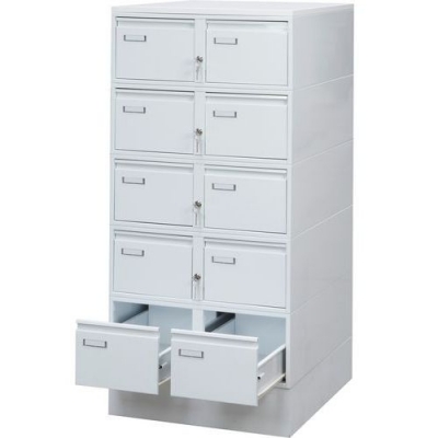 Clasificator metalic cu doua randuri A5 Severn, 10 sertare, alb