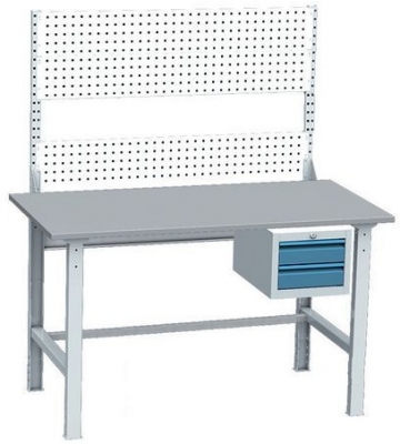 Masa de atelier pentru montaj, inclusiv container si panou perforat