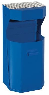 Cos de gunoi metalic de exterior Chafer cu scrumiera, volum 50 l, albastru