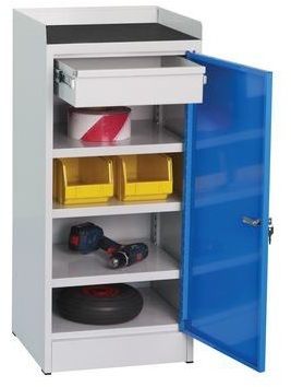 Dulap de atelier pentru scule, 100 x 45 x 40 cm, gri/albastru