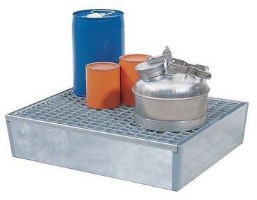 Cuva metalica de captare cu grilaj, pentru 2 butoaie, vopsita