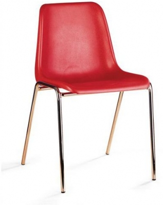 Scaun de sufragerie din plastic Linda, rosu