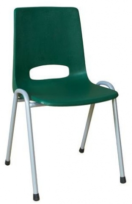Scaun de sufragerie din plastic Pavlina Grey, verde, constructie gri