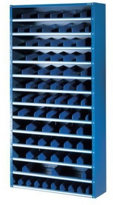 Raft metalic cu separatoare, 198 x 100 x 40 cm, 12 polite, albastru