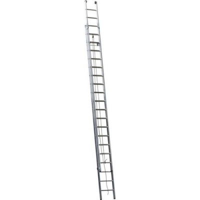 Scara extensibila din aluminiu PROFI cu coarda, 2 x 19 trepte