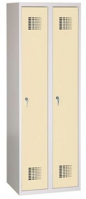 Dulap sudat pentru vestiar Raphael, 2 compartimente, incuietoare cilindrica, gri/bej