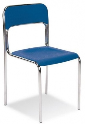 Scaun de sufragerie din plastic Cortina Chrom, albastru