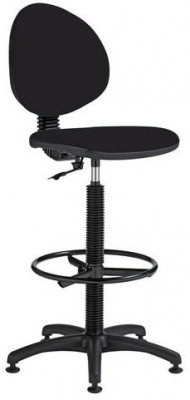 Scaun de lucru inalt Stella cu glisoare, negru