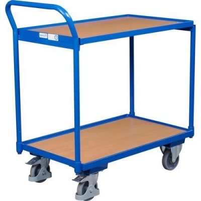 Carucior cu rafturi, cu maner, pana la 250 kg, 2 rafturi, 98 x 97,5 x 52,4 cm