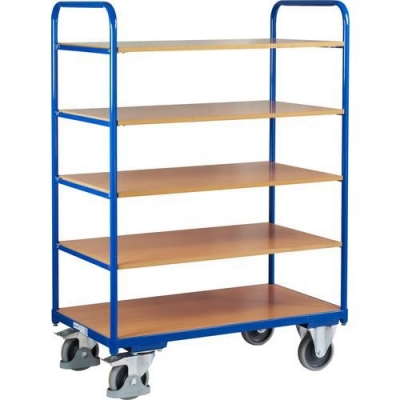Carucior inalt cu rafturi, pana la 250 kg, 5 rafturi, 106 x 60 x 153 cm