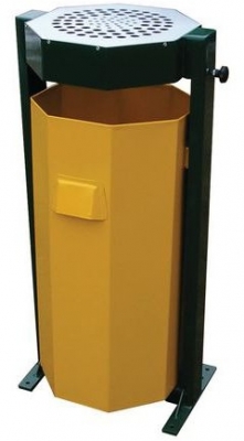 Cos de gunoi metalic de exterior cu scrumiera, volum 60 l, antracit