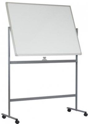 Tabla magnetica mobila alba Basic, cu doua fete, 90 x 120 cm