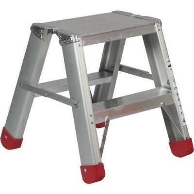 Scara din aluminiu Camel cu platforma, pe doua parti, 2 x 2 trepte