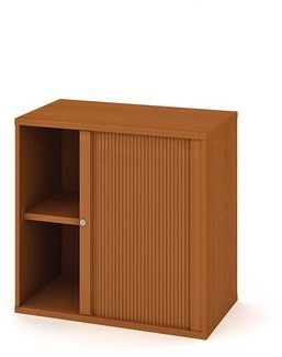 Dulap cu inaltime mica Strong, 76,8 x 80 x 40 cm, cu usa tip rulou - pe dreapta, model cires