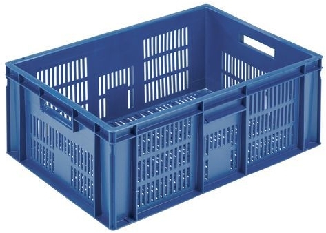 Naveta din plastic stivuibila PP Manutan cu perforatii, 45 l