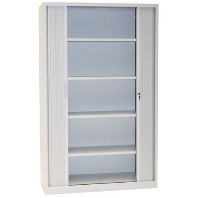 Dulap metalic pentru dosare cu usa tip rulou, 4 rafturi, 195 x 120 x 45.7 cm