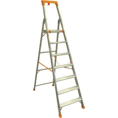 Scara din aluminiu Manutan cu maner, 7 trepte