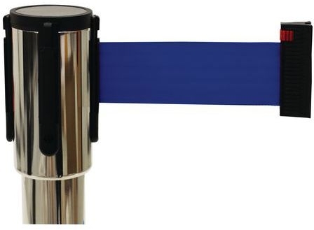 Stalp de ingradire cu banda Manutan Gleam, 2 m, albastru
