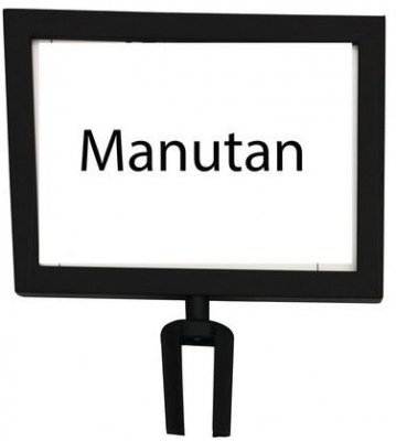 Panou informativ pentru stalpi de ingradire Manutan de 2 m, negru, orizontal