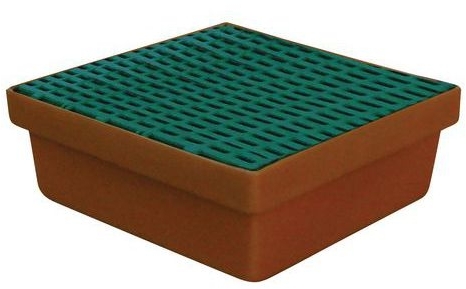 Cuva de captare din plastic Manutan cu grilaj, 410 x 430 mm, capacitate 18 l