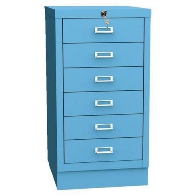 Clasificatoare metalice un rand A3 Esk, 6 sertare, albastre, cu incuietoare