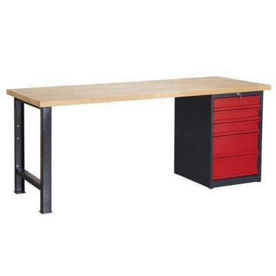 Masa de atelier Weld cu 5 sertare, 84 x 150 x 80 cm, antracit