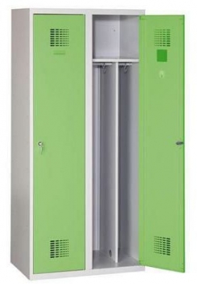 Dulap sudat de vestiar Drake usor, 2 compartimente, gri/verde