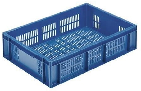 Naveta din plastic stivuibila PP Manutan cu perforatii, 28 l