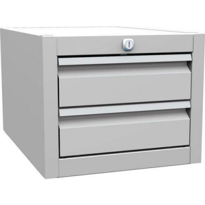 Container sub masa gri, 2 sertare